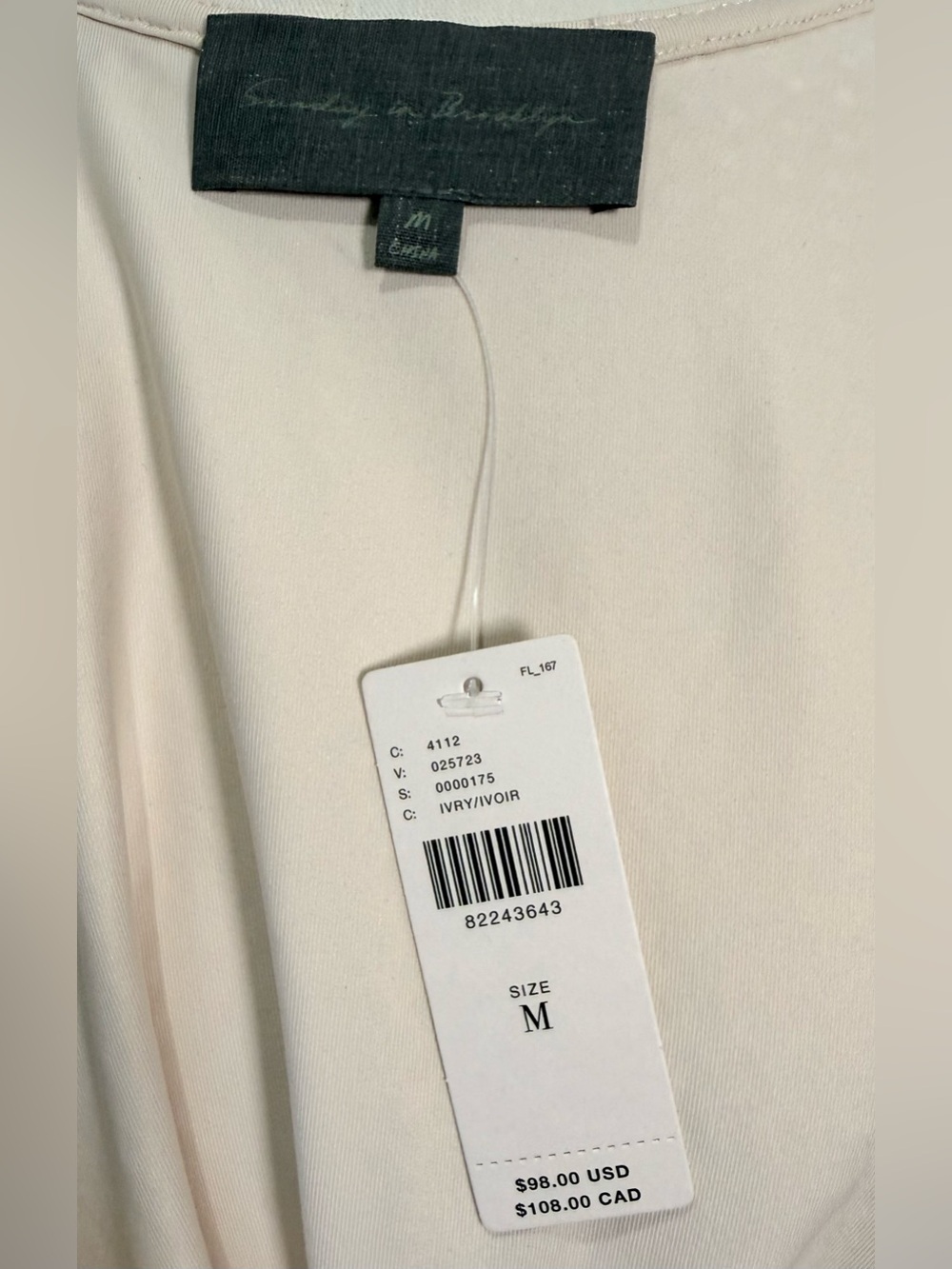 NWT - Anthropologie Sunday in Brooklyn Rhinestone Mesh Tank Ivory Size Medium - Picture 8 of 9